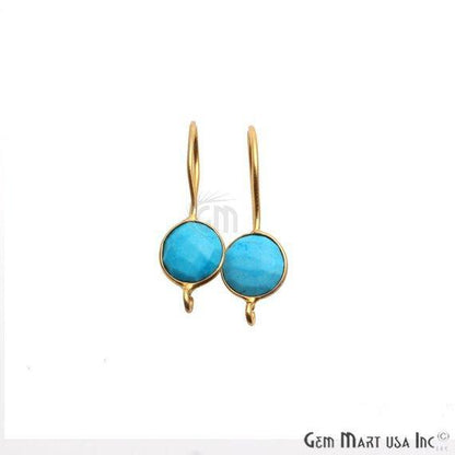 DIY Gemstone 26x9mm Gold Plated Round Hook Earring