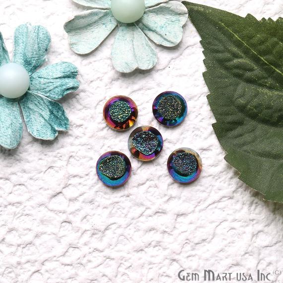 Window Druzy Cabochon 10mm Round Shape Cave Druzy (Pick Your Color) - GemMartUSA