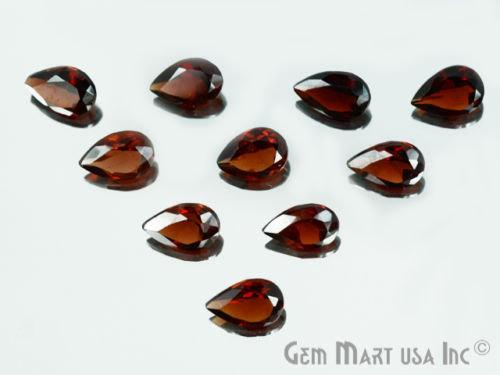 5 Pcs Of Natural Red Garnet Pears 6x4mm AA+ Quality, Amazing Luster, Red Garnet (GT-80018) - GemMartUSA