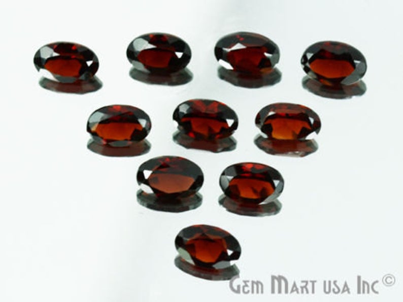 5 Pcs Of Natural Red Garnet Oval 6x4mm AA+ Quality - GemMartUSA