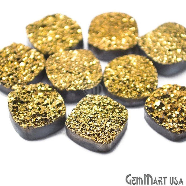 Plain Druzy 12mm Cushion Shape Loose Cabochon (Pick Your Color) - GemMartUSA