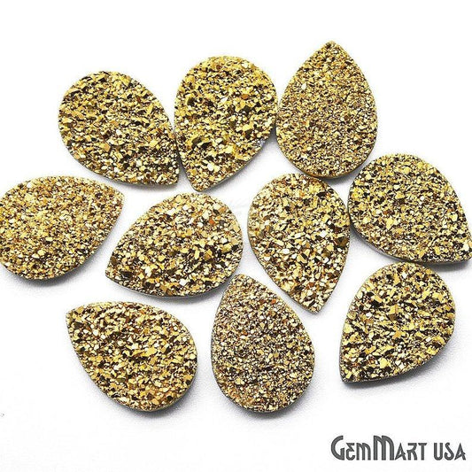 Plain Druzy 13x18mm Pear Shape Loose Cabochon (Pick Your Color) - GemMartUSA