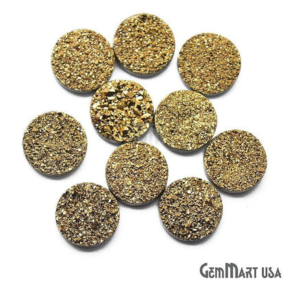 Titanium Druzy Cabochon 14mm Round Druzy (Pick Your Color) - GemMartUSA