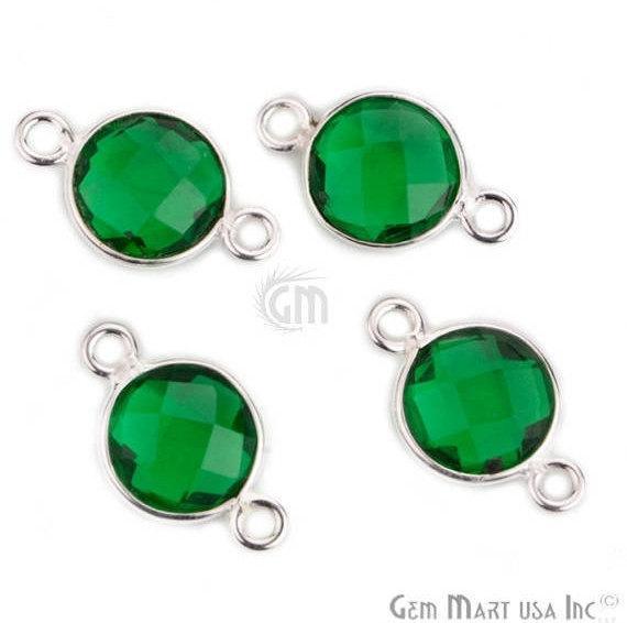 Round 8mm Double Bail Silver Plated Gemstone Connectors (Pick Your Lot Size) - GemMartUSA