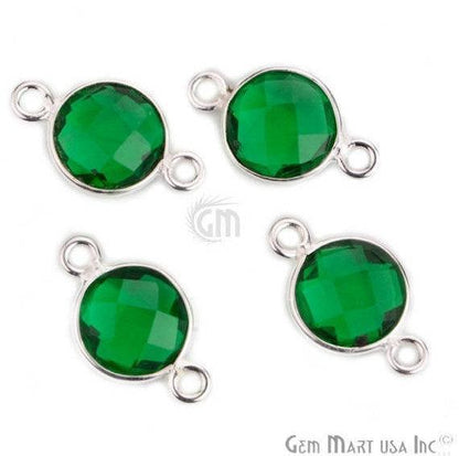 Round 8mm Double Bail Silver Plated Gemstone Connectors (Pick Your Lot Size) - GemMartUSA