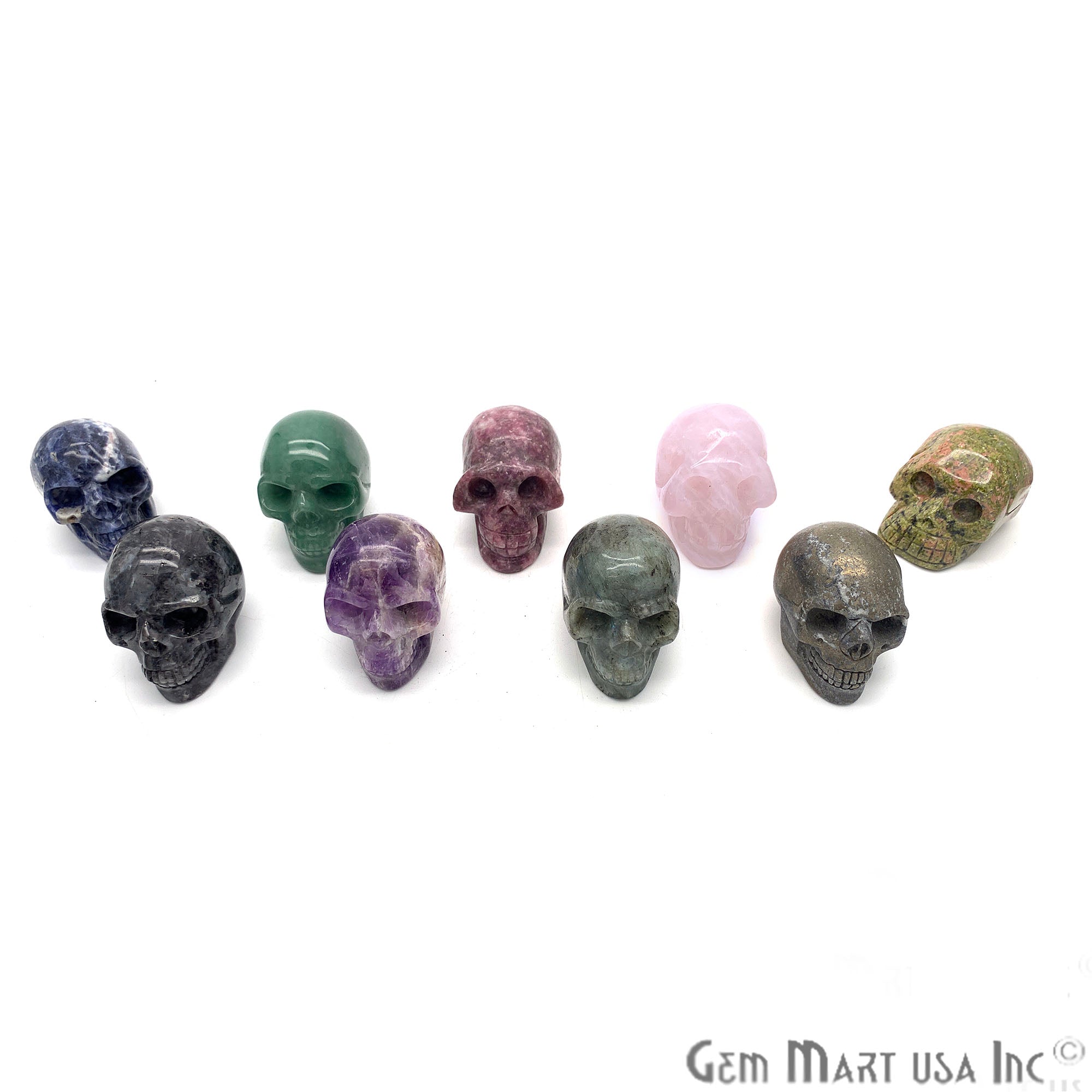 Gemstone Skull 2 Inch, Handcrafted skull,Home Decor (Pick Your Gemstone) - GemMartUSA