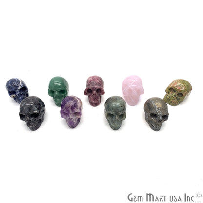 Gemstone Skull 2 Inch, Handcrafted skull,Home Decor (Pick Your Gemstone) - GemMartUSA