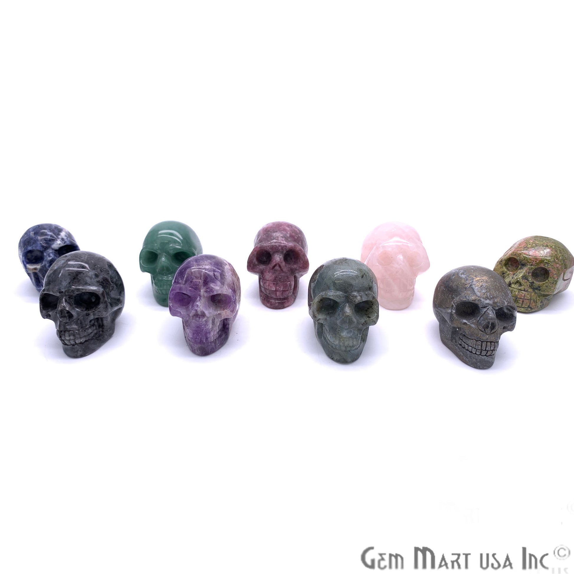 Gemstone Skull 2 Inch, Handcrafted skull,Home Decor (Pick Your Gemstone) - GemMartUSA