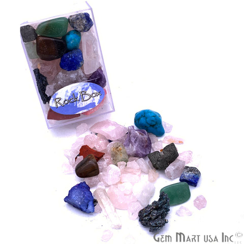 Mix Lot Rock Box, Natural Rock Stone mix, Various Shaped Rocks, Rough Reiki Crystals, Mineral rocks, Raw Rocks and Stones - GemMartUSA
