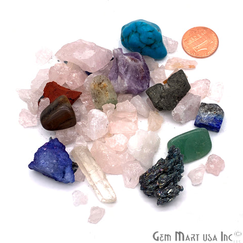 Mix Lot Rock Box, Natural Rock Stone mix, Various Shaped Rocks, Rough Reiki Crystals, Mineral rocks, Raw Rocks and Stones - GemMartUSA