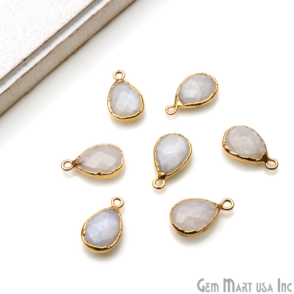 Rainbow Moonstone 10x14mm Gold...