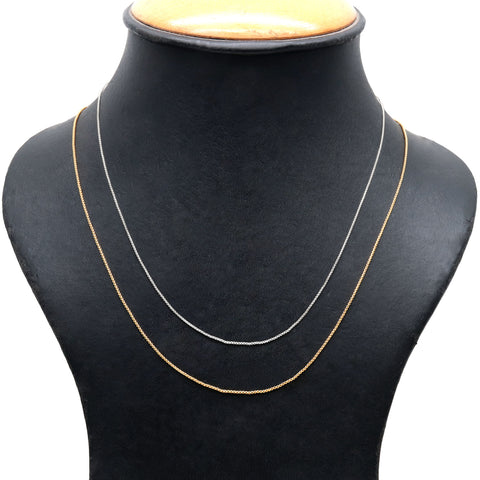 Sleek Cable Chain Necklace 18 Inch With Lobster Claw Clasp