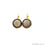 Round Pave Gemstone 17mm Gold Plated Earring