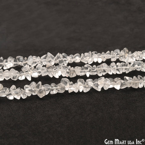 Crystal Chip Beads, 34 Inch, Natural Chip Strands, Drilled Strung Nugget Beads, 7-10mm, Polished, GemMartUSA (CHCY-70004)
