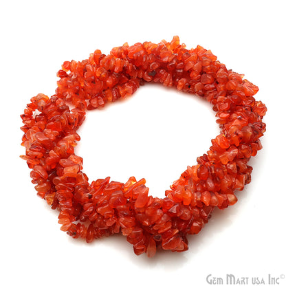 Carnelian Chip Beads, 34 Inch, Natural Chip Strands, Drilled Strung Nugget Beads, 7-10mm, Polished, GemMartUSA (CHCN-70004)