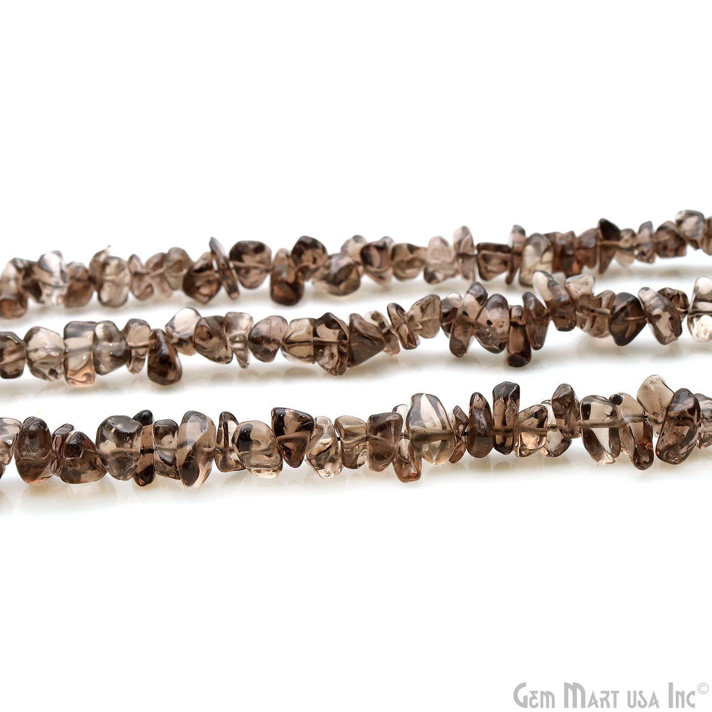 Smokey Topaz Chip Beads, 34 Inch, Natural Chip Strands, Drilled Strung Nugget Beads, 7-10mm, Polished, GemMartUSA (CHST-70004)