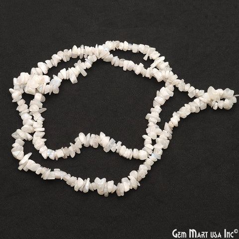 Rainbow Moonstone Chip Beads, 34 Inch, Natural Chip Strands, Drilled Strung Nugget Beads, 7-10mm, Polished, GemMartUSA (CHRM-70004)