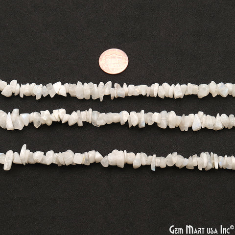 Rainbow Moonstone Chip Beads, 34 Inch, Natural Chip Strands, Drilled Strung Nugget Beads, 7-10mm, Polished, GemMartUSA (CHRM-70004)