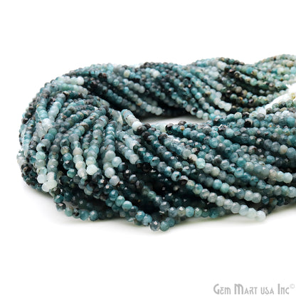 Emerald Rondelle Beads, 13 Inch Gemstone Strands, Drilled Strung Nugget Beads, Faceted Round, 3mm