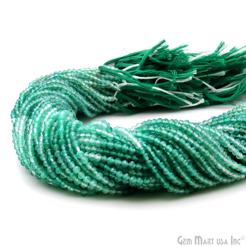Green Onyx Rondelle Beads, 13 Inch Gemstone Strands, Drilled Strung Nugget Beads, Faceted Round, 3mm