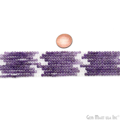 Amethyst Rondelle Beads, 13 Inch Gemstone Strands, Drilled Strung Nugget Beads, Faceted Round, 3mm