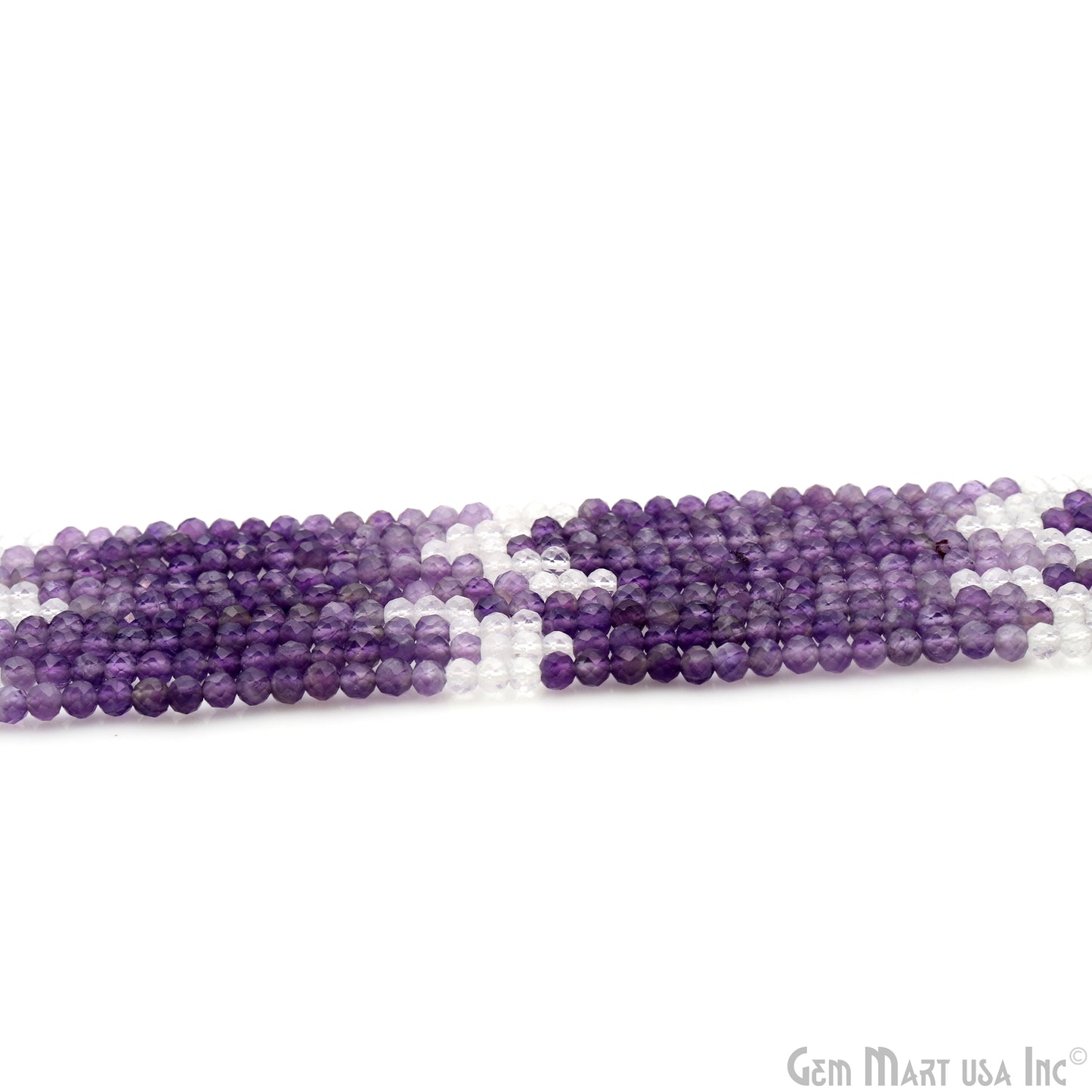 Amethyst Rondelle Beads, 13 Inch Gemstone Strands, Drilled Strung Nugget Beads, Faceted Round, 3mm