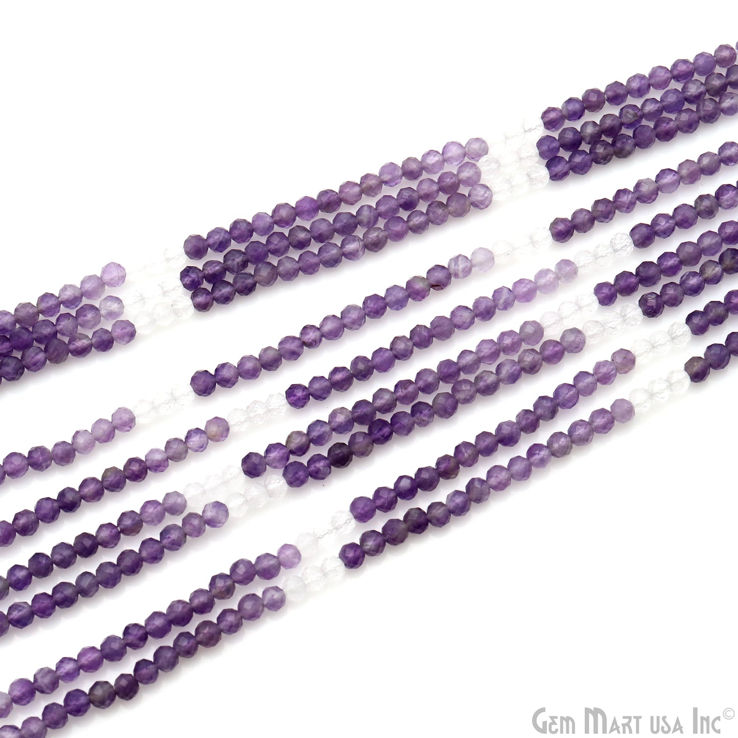 Amethyst Rondelle Beads, 13 Inch Gemstone Strands, Drilled Strung Nugget Beads, Faceted Round, 3mm