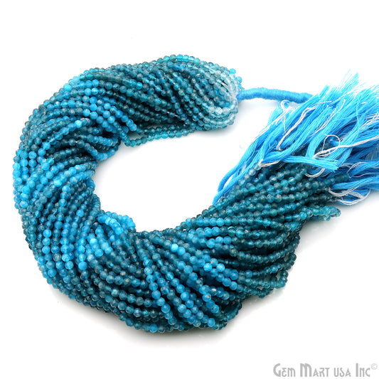 Neon Apatite Rondelle Beads, 13 Inch Gemstone Strands, Drilled Strung Nugget Beads, Faceted Round, 3mm