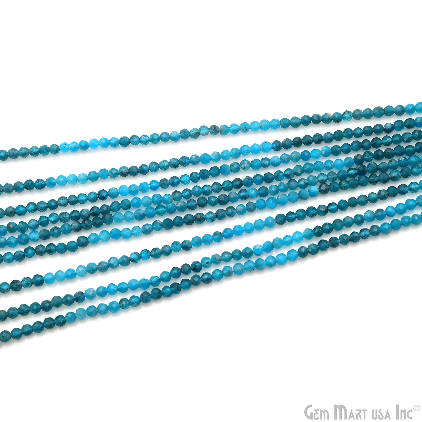 Neon Apatite Rondelle Beads, 13 Inch Gemstone Strands, Drilled Strung Nugget Beads, Faceted Round, 3mm