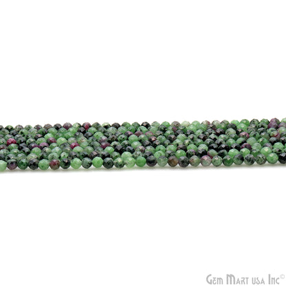 Ruby Zoisite Rondelle Beads, 12-13 Inch Gemstone Strands, Drilled Strung Nugget Beads, Faceted Round, 3mm