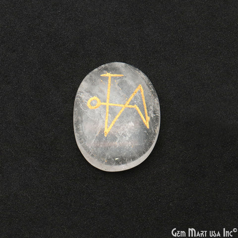 Archangel Sigils On Crystal Oval 39x28mm Stones Guardian Angel Symbols- Uriel, Gabriel, Raphael & Michael