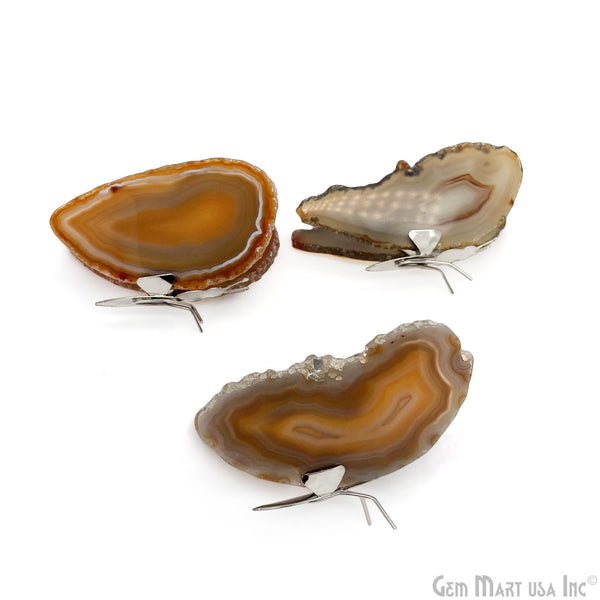Natural Agate Slice Butterfly,...