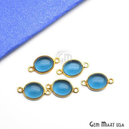 Oval 8x10mm Double Bail Gemstone Cabochon Connector