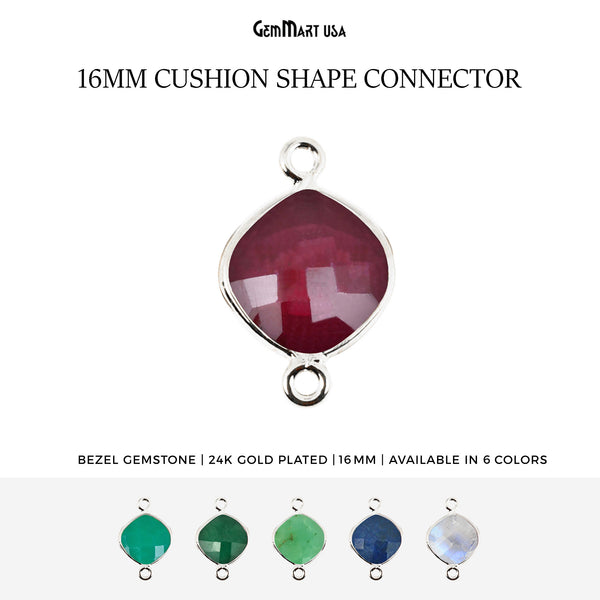 Emerald Cushion 16mm Silver...