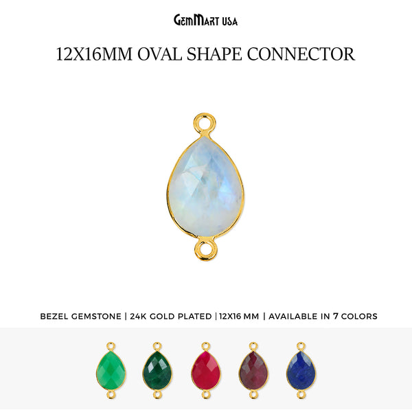 Pear 12x16mm Gold Bezel...