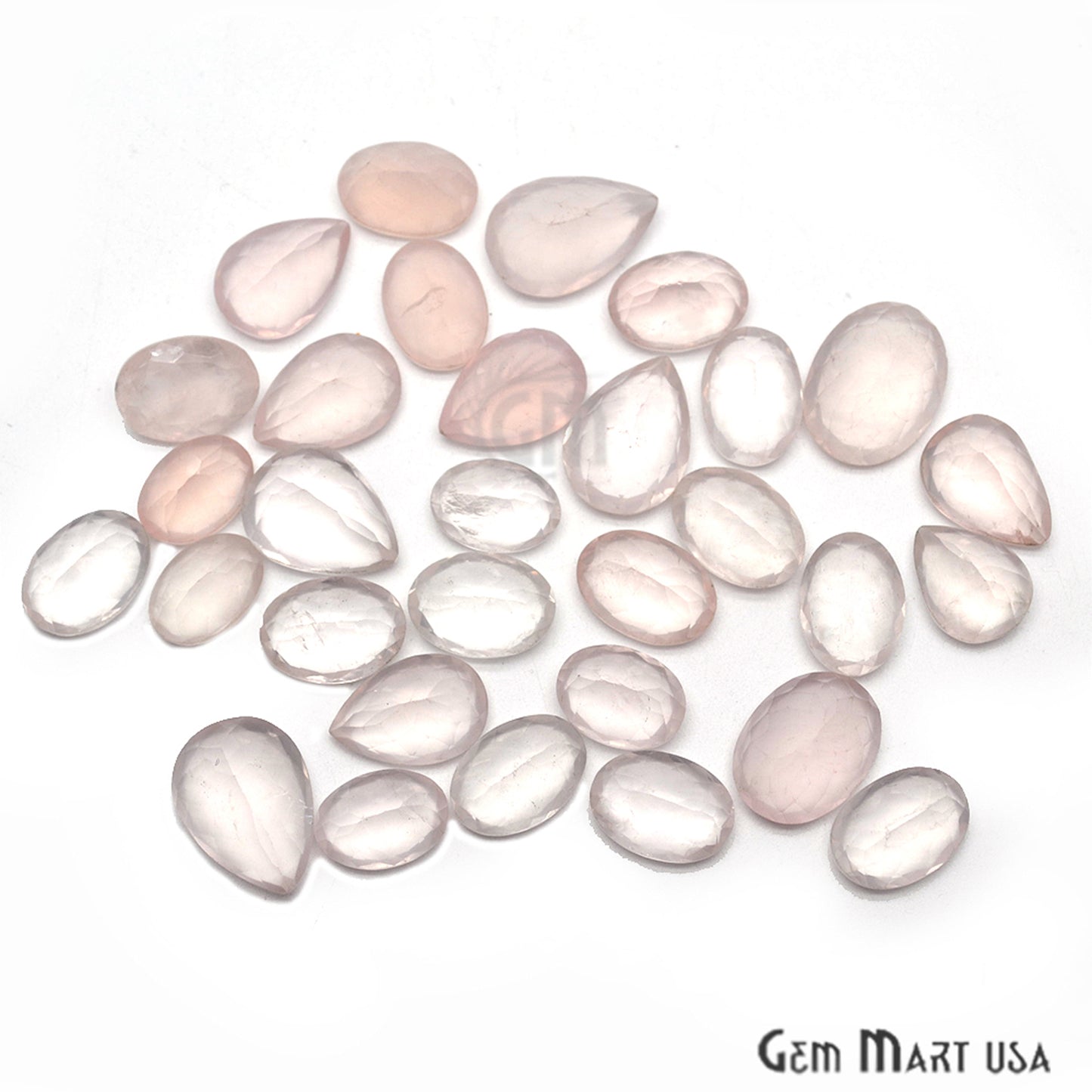 100cts Big Size Rose Quartz Mix Shape Loose Gemstones - GemMartUSA