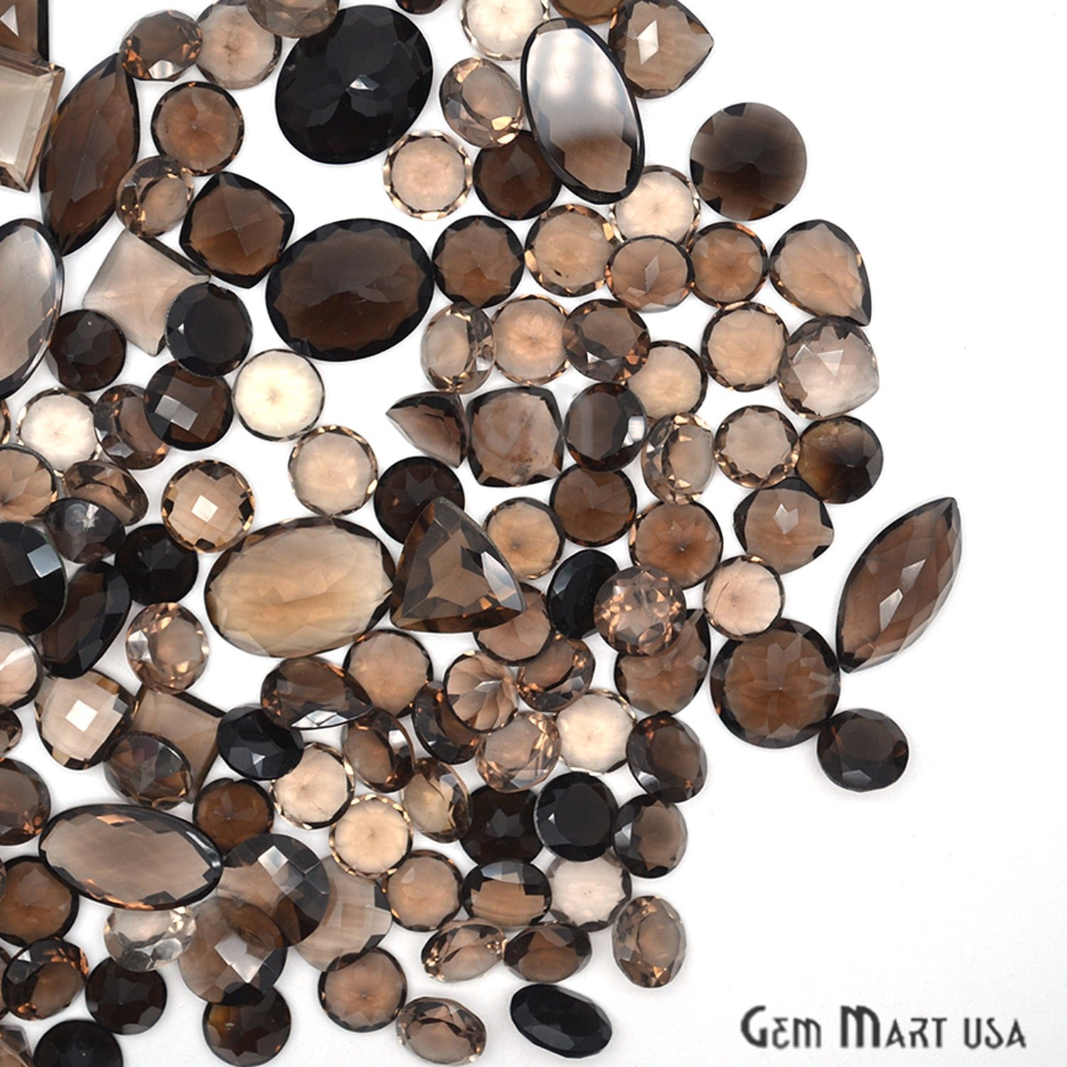 100cts Big Size Smoky Topaz Mix Shape Loose Gemstones - GemMartUSA