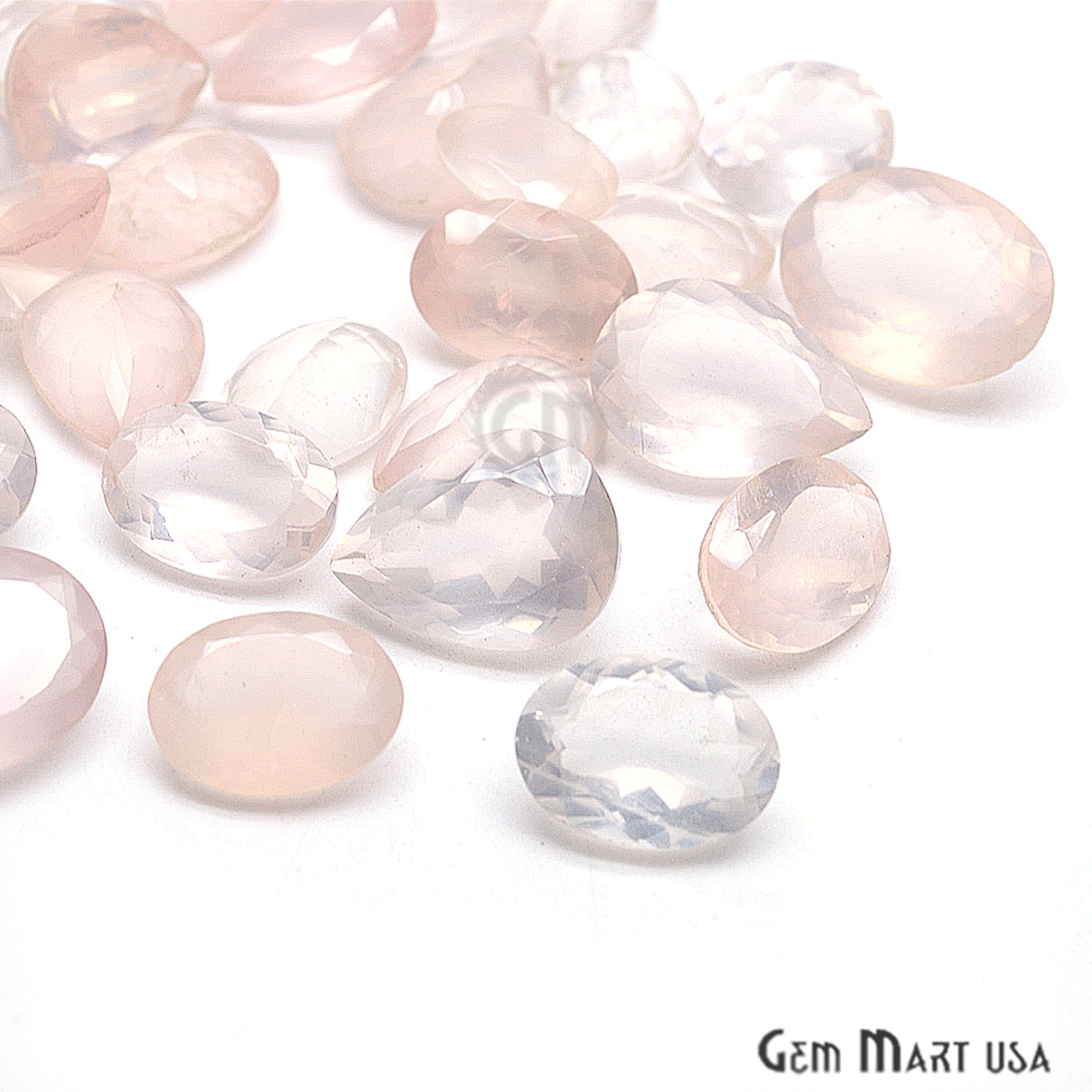 100cts Big Size Rose Quartz Mix Shape Loose Gemstones - GemMartUSA