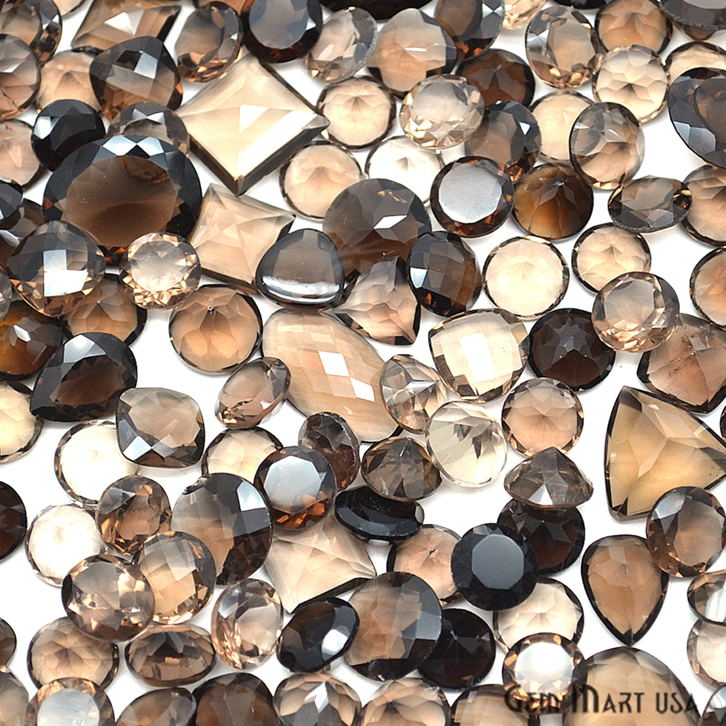 100cts Big Size Smoky Topaz Mix Shape Loose Gemstones - GemMartUSA