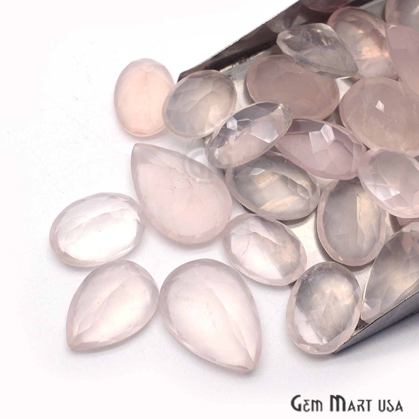 100cts Big Size Rose Quartz Mix Shape Loose Gemstones - GemMartUSA