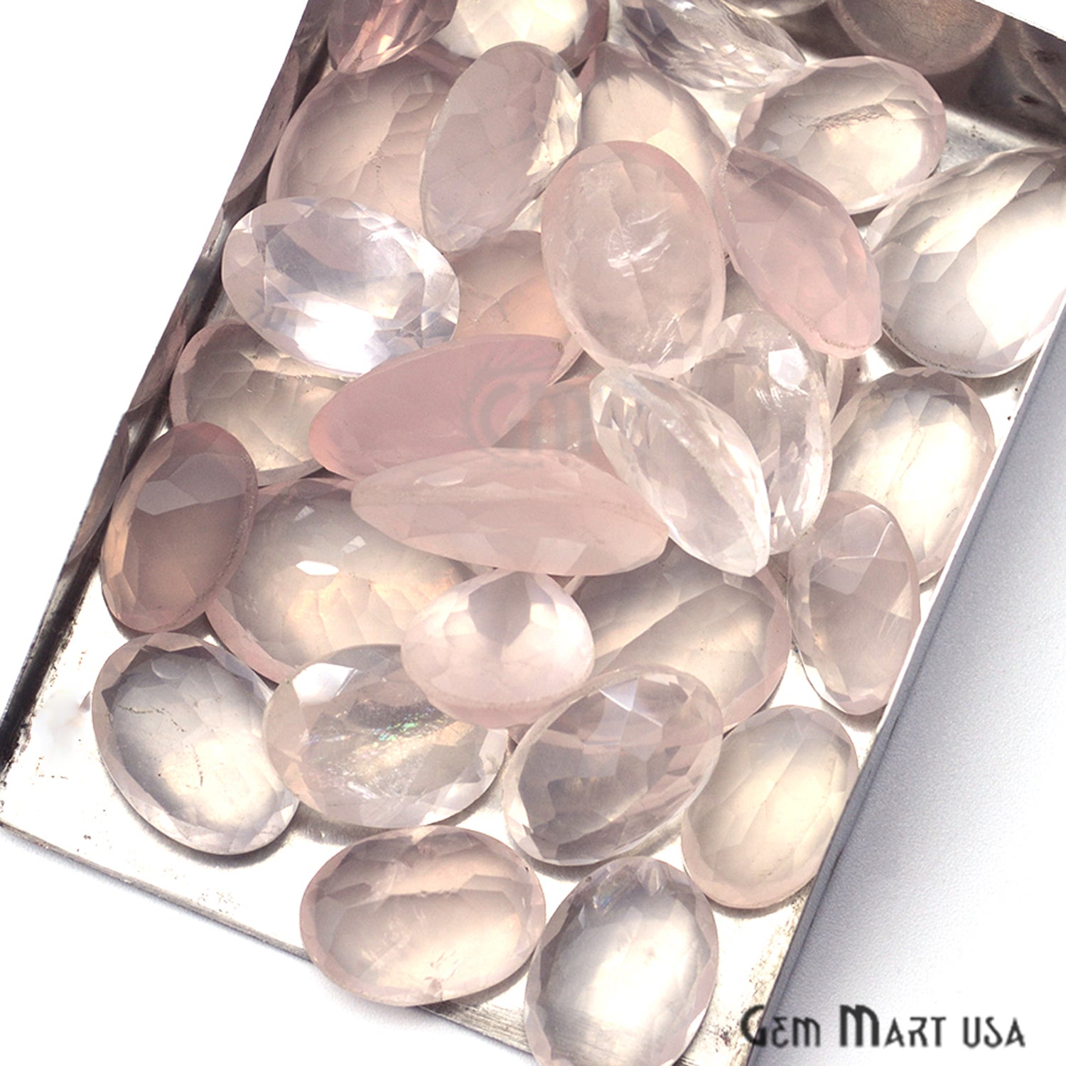 100cts Big Size Rose Quartz Mix Shape Loose Gemstones - GemMartUSA