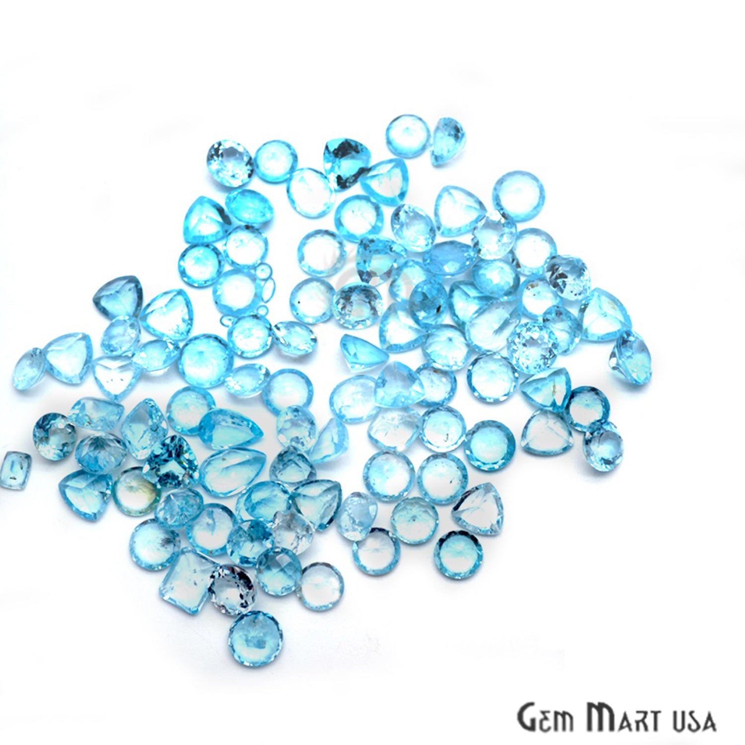 100cts Big Size Blue Topaz Mix Shape Loose Gemstones - GemMartUSA