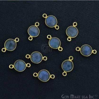 Round 8mm Gold Plated Double Bail Gemstone Connectors