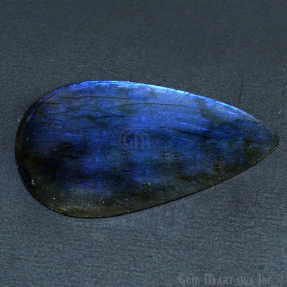 AAAmazing Labradorite 47x26mm Stunning Blue Fire Gem Cabochon - GemMartUSA