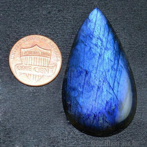 AAAmazing Labradorite 47x26mm Stunning Blue Fire Gem Cabochon - GemMartUSA