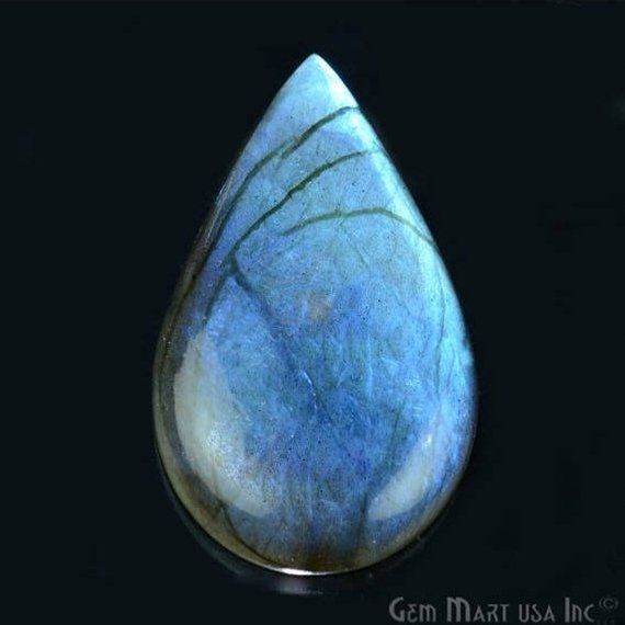 AAAmazing Labradorite 42x24mm Stunning Blue Fire Gem Cabochon - GemMartUSA