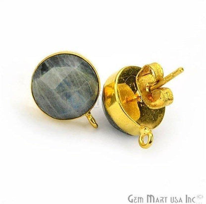 DIY Round 10mm Gold Bail Gemstone stud Earring