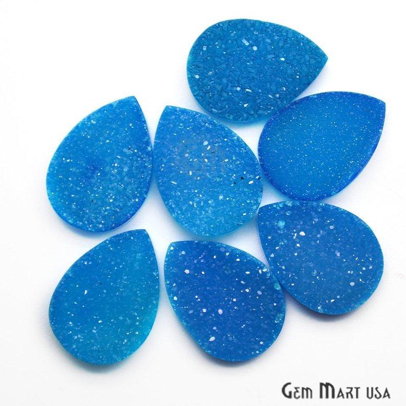 Plain Color Druzy 13x18mm Pear Shape Loose Cabochon (Pick Your Color) - GemMartUSA