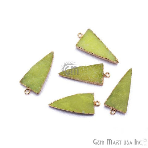 Druzy 30x14mm Triangle Gold Electroplated Connector (Pick Your Druzy or Bail) - GemMartUSA