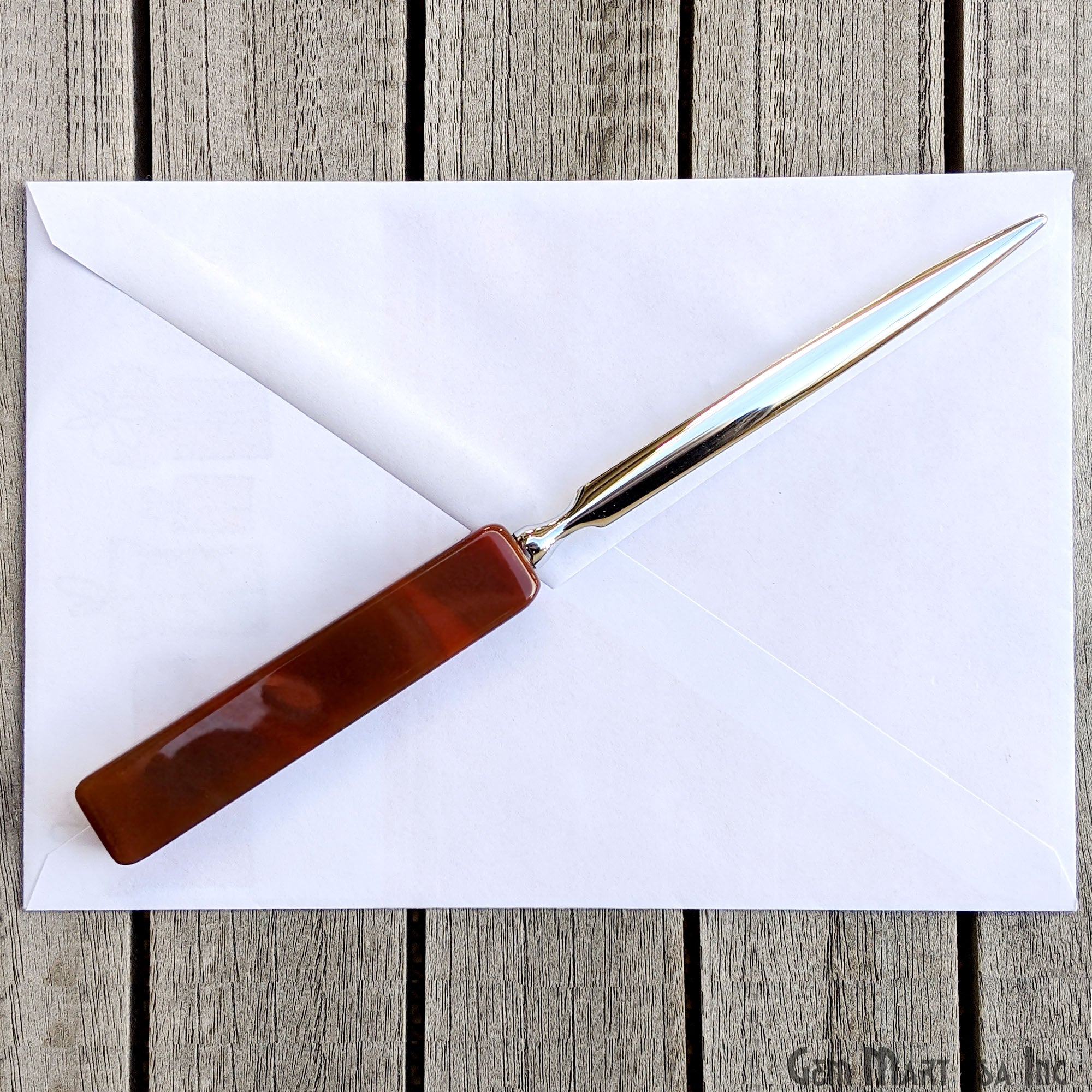 Letter Mail Opener in Natural Agate , Paper Cutter, Envelope Slitter, Craft Knife